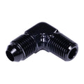 Russell Performance -6 AN to 1/4in NPT 90 Degree Flare to Pipe Adapter (Black)