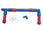 Russell Performance -6 AN to 3/8in Female NPT ProClassic II Holley Dual Inlet Carb Kit (Red/Blue)