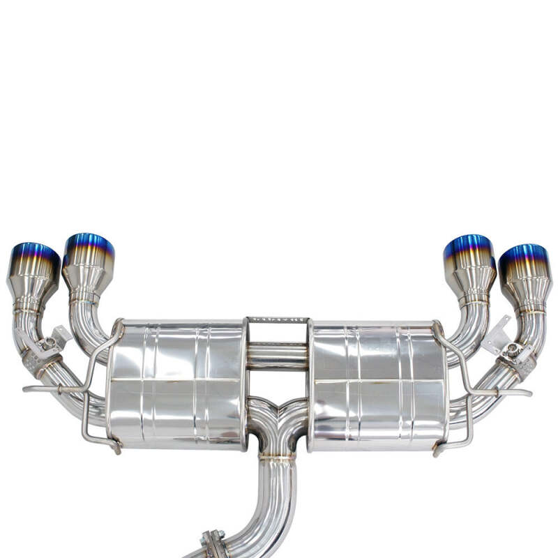 Invidia 2022+ Volkswagen Golf R MK8 76mm R400 Valved Cat Back Exhaust Rolled Titanium Tips