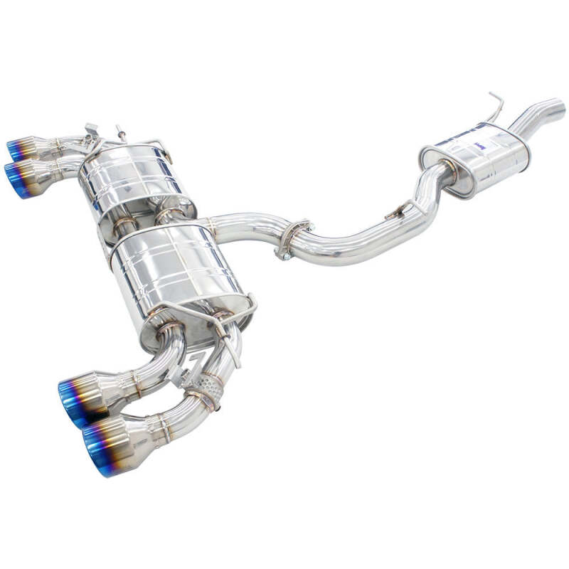 Invidia 2022+ Volkswagen Golf R MK8 76mm R400 Valved Cat Back Exhaust Rolled Titanium Tips