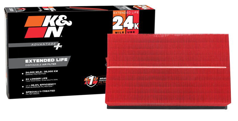K&N Advantage Plus Air Filter 24K Miles Audi A3 L4-1.8L F/I 13-16