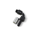 Russell Hose End Crimp On 10 SAE Port Male To -8 Hose 90 Deg Swivel Blk Anodized