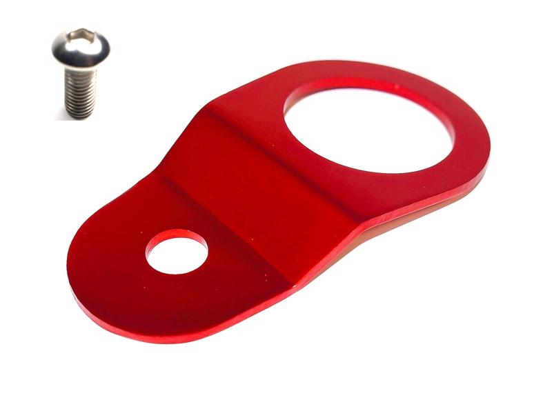 Torque Solution Red Radiator Stay Bracket: 02-07 Subaru Impreza (Inc WRX / STI)