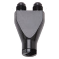Russell Performance Billet Y-Block Adapter 3/8in SAE Quick Disconnect (2) -6AN Male Flare Black