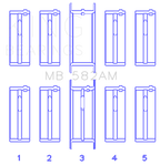 King Engine Bearings Ford 2.0/2.3L 8V (Size .026) Crankshaft Main Bearings (Set of 5)