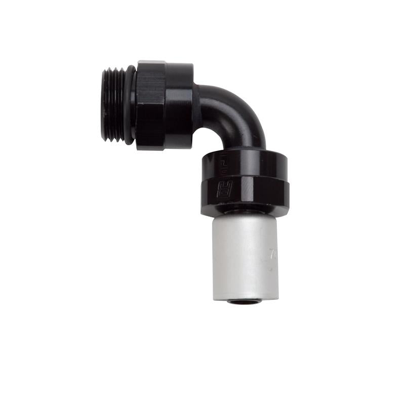 Russell Hose End Crimp On 10 SAE Port Male To -8 Hose 90 Deg Swivel Blk Anodized