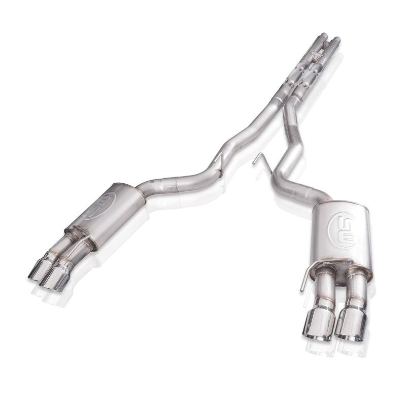Stainless Works 2018+ Ford Mustang GT 3in Legend Series Catback H-Pipe w/Active Valves & Quad Tips