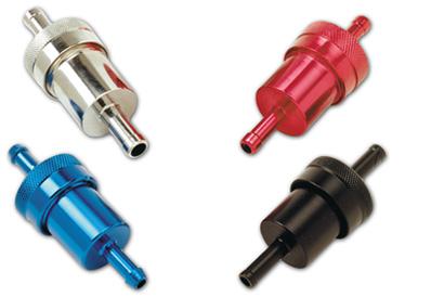 Russell Performance Black Street Fuel Filter (3in Length 1-1/8in diameter 3/8in inlet/outlet)