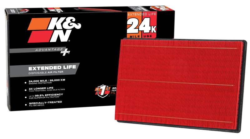 K&N Advantage Plus Air Filter 24K Miles Dodge Ram 1500/2500/3500 3.7/4.7/5.7L 02-24