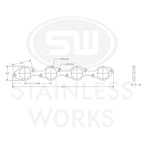 Stainless Works Big Block Chevy Round Port Header 304SS Exhaust Flanges 2-1/8in Primaries