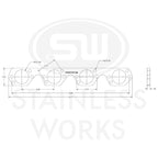 Stainless Works Small Block Ford Trick Flow High Port Header 304SS Exhaust Flanges 1-7/8in Primaries