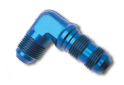 Russell Performance -6 AN to 3/8in NPT 90 Degree Flare to Pipe Adapter (Blue)