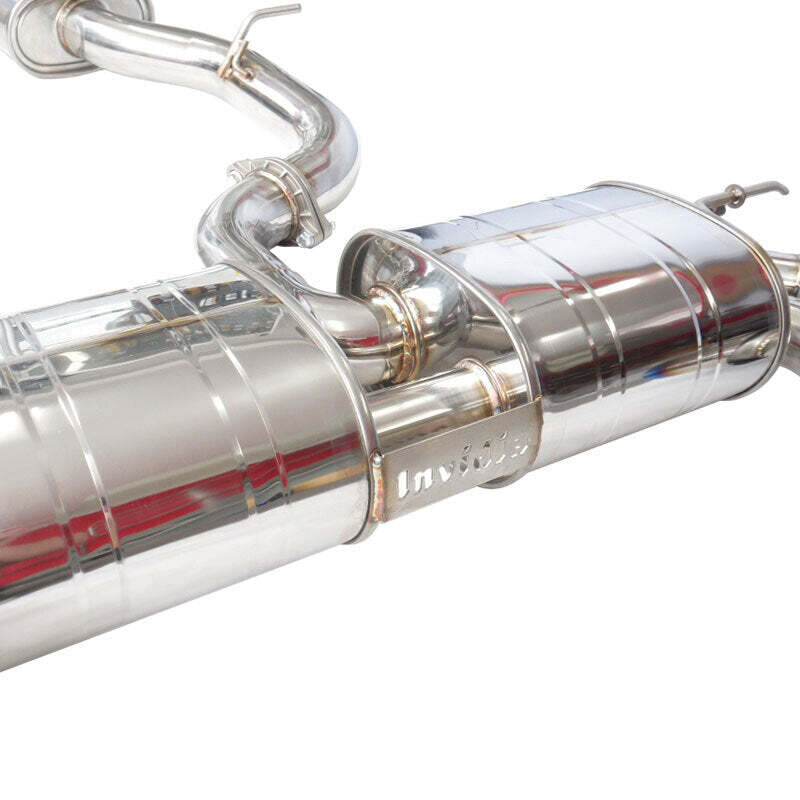 Invidia 2022+ Volkswagen Golf R MK8 76mm R400 Valved Cat Back Exhaust Rolled Titanium Tips