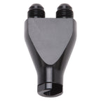 Russell Performance Billet Y-Block Adapter 3/8in SAE Quick Disconnect (2) -6AN Male Flare Black