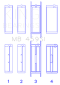 King Engine Bearings Ford V-6 183. (Size +0.25mm) Main Bearing Set