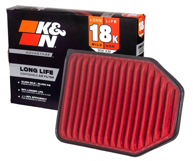 K&N Advantage Air Filter 18K Miles 12-17 Jeep Wrangler 2018 Wrangler JK