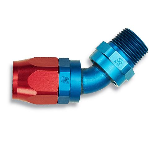Russell Performance -10 AN Red/Blue 90 Degree Forged Aluminum Swivel Hose End