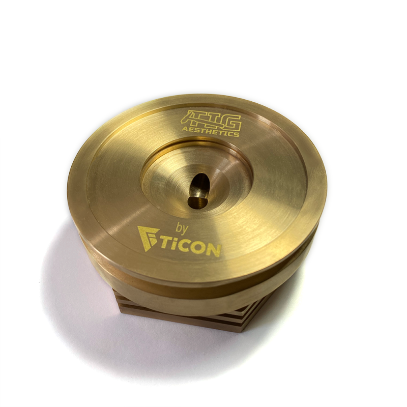 Ticon Industries Tig Aesthetics 2.5in Universal V-Band Heat Sink w/ Purge - Tellurium Copper