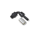 Russell Hose End Crimp On 10 SAE Port Male To -8 Hose 90 Deg Swivel Blk Anodized
