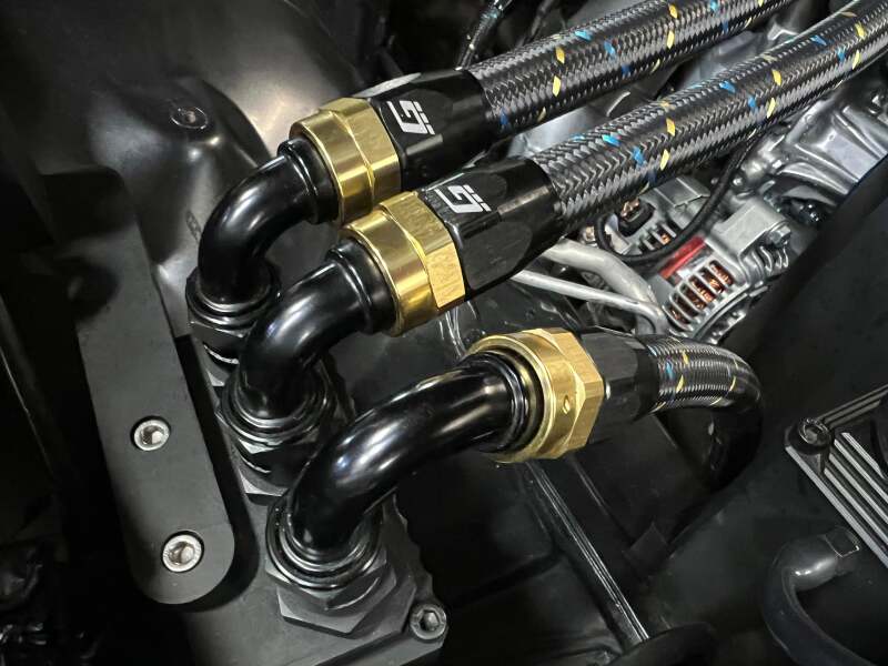 GReddy AN04 REUSABLE HOSE NYLON BRAIDED BLACK/GOLD/BLUE (PRICE PER FOOT)