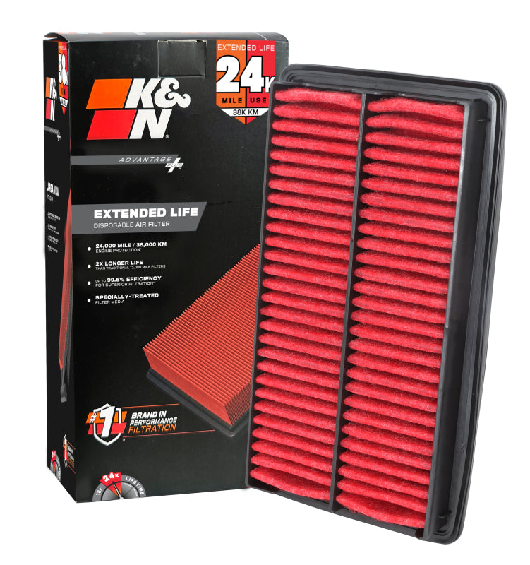 K&N Advantage Plus Air Filter 24K Miles Honda Pilot V6-3.5L F/I 16-22