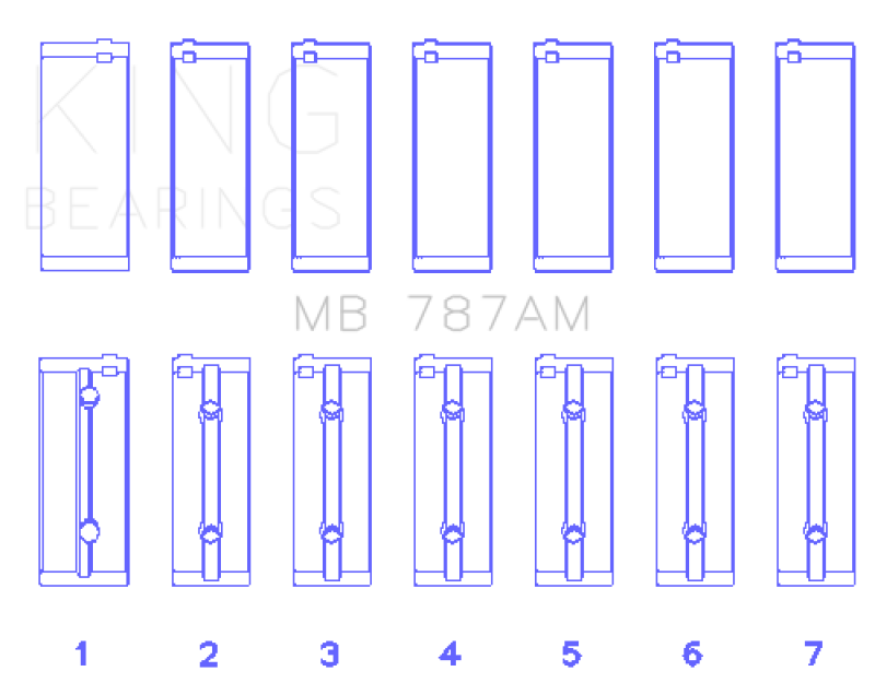 King Engine Bearings Toyota 5ME/5MGE/7MGE/7MGTE (Size +0.5) Main Bearing Set