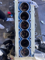 Inline-6 engine block with cured EPOXY54 and drilled coolant passages