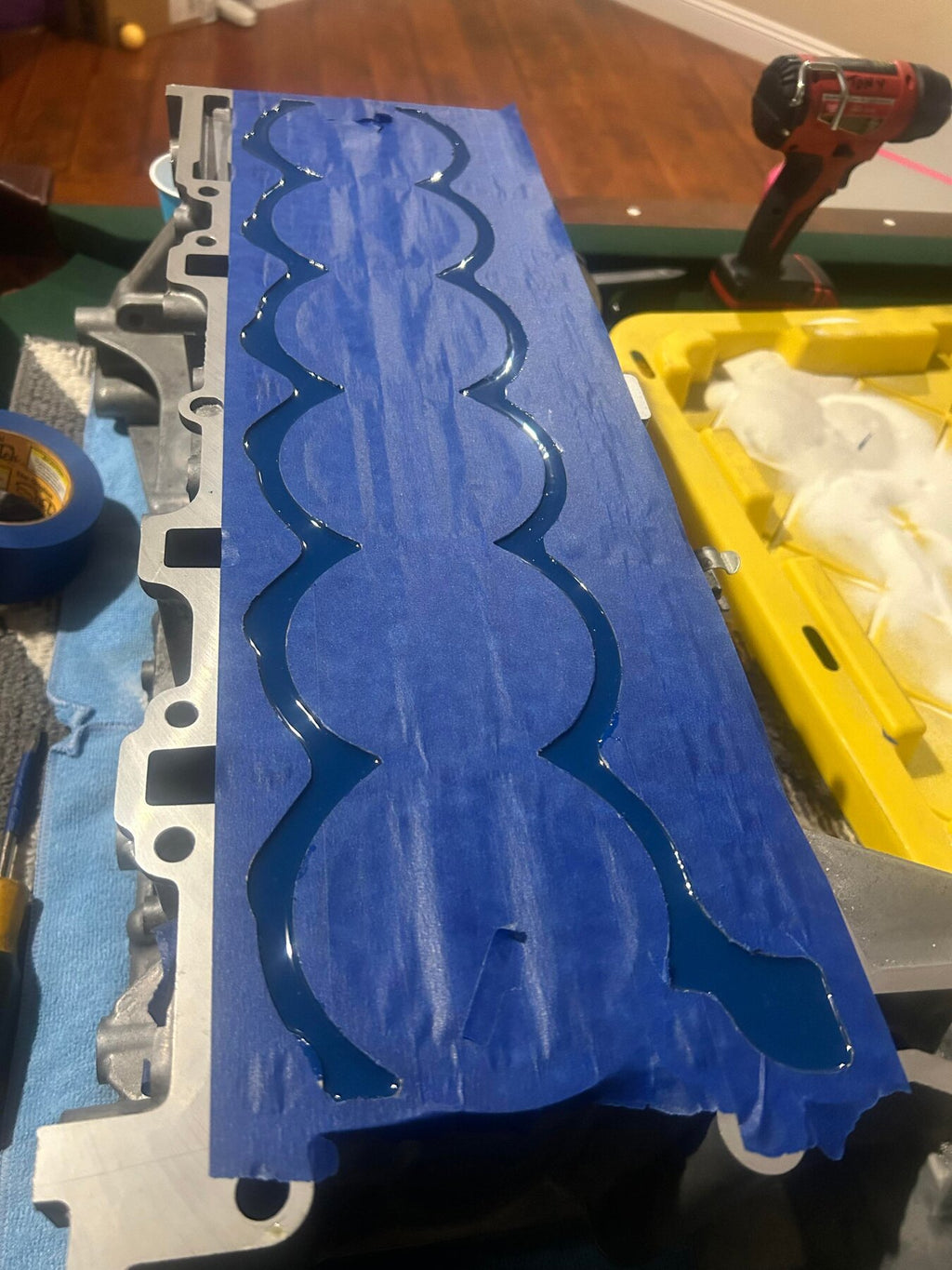 EPOXY54 filled open-deck block, inline-6 cylinder bank