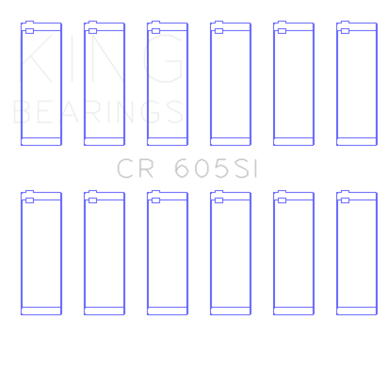 King Engine Bearings Chevrolet V6 173 (Size .026) Connecting Rod Bearings (Set of 6)